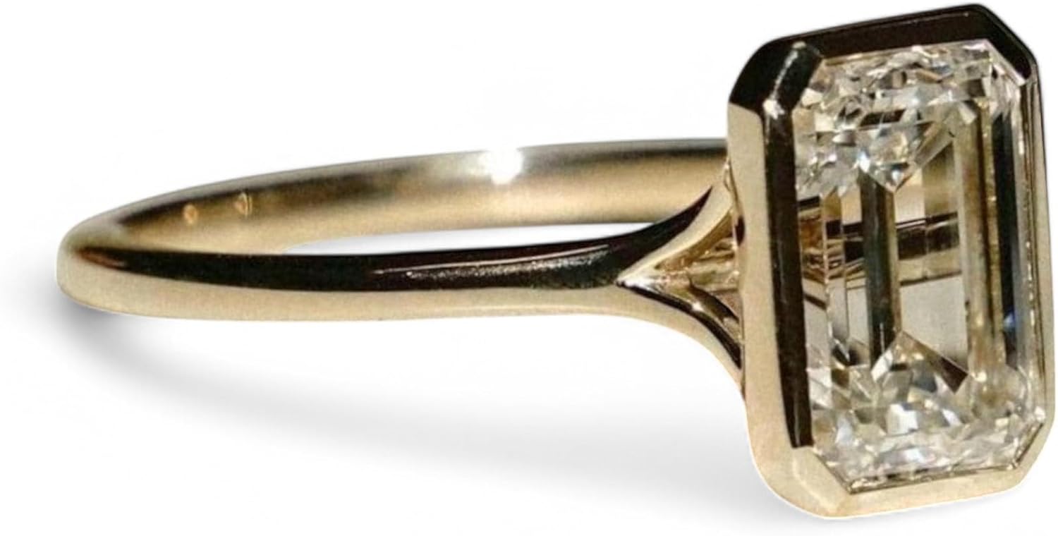 3CT Emerald Cut Moissanite Ring: Say Yes to Affordable Elegance!
