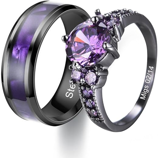 Custom Engraved Couple Rings Set: A Unique Touch to Your Love Story! 1 Custom Engraved Couple Rings Set: A Unique Touch to Your Love Story!