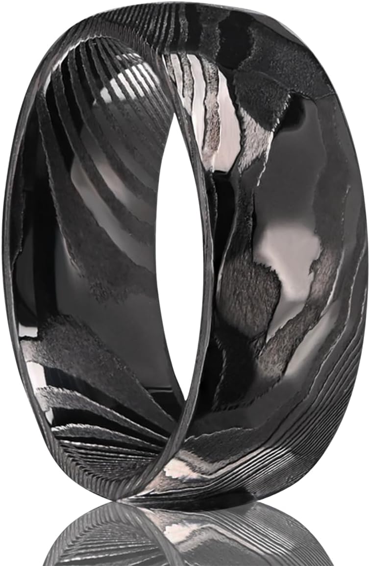 Gold Black Damascus Steel Rings: The Wedding Band You Never Knew You Needed! 1 Gold Black Damascus Steel Rings: The Wedding Band You Never Knew You Needed!