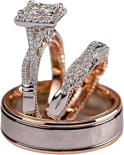 IcedOut 2 Ct Princess Cut Diamond Wedding Ring Set: A Match Made in Elegance! 1 IcedOut 2 Ct Princess Cut Diamond Wedding Ring Set: A Match Made in Elegance!