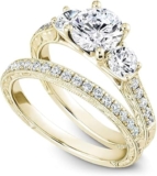Moissanite Engagement Rings Set: SPARKLE Without the Splurge!